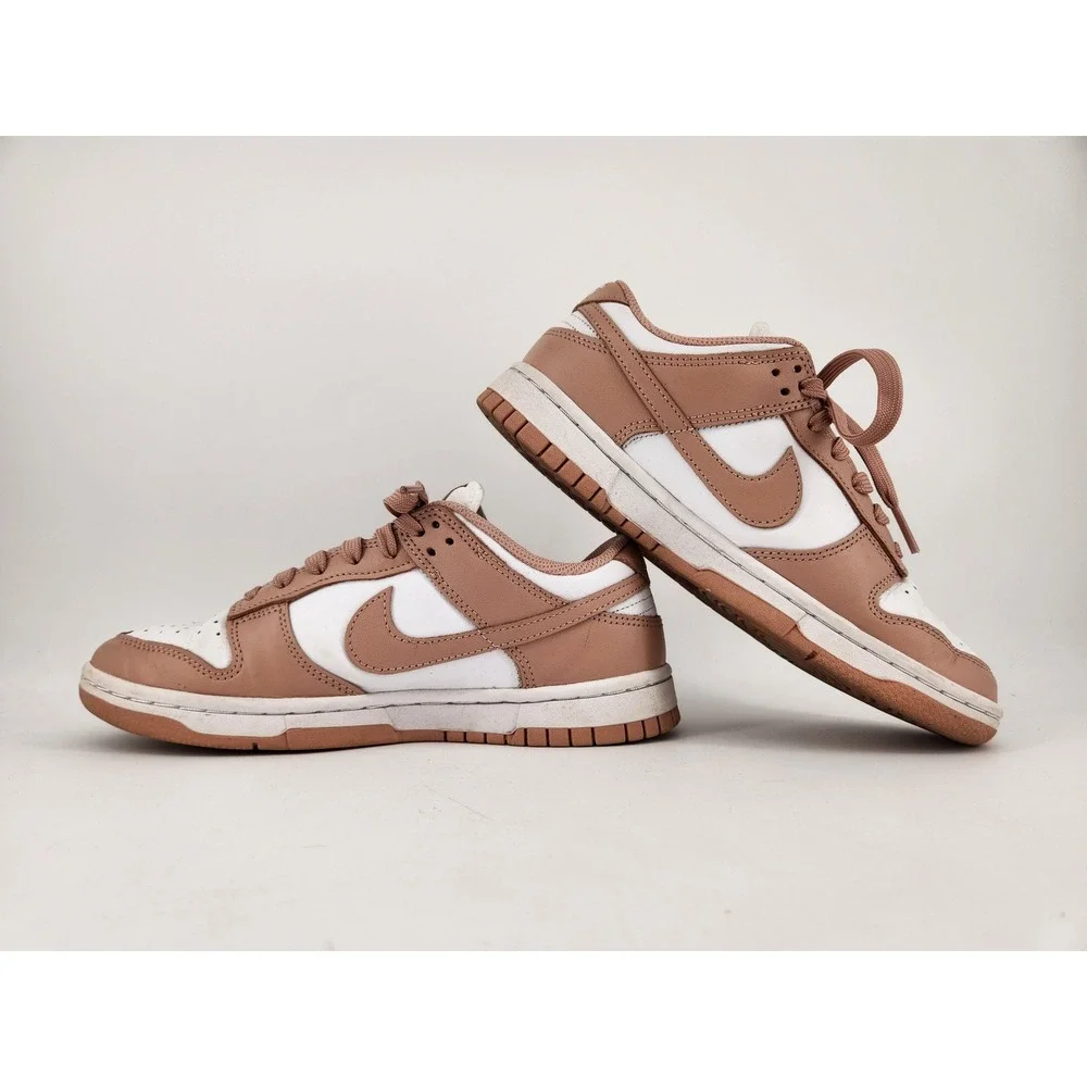 Nike Dunk Low Sneakers‎ Womens 7 Rose Whisper White DD1503-118 Leather Low Top